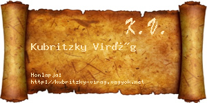 Kubritzky Virág névjegykártya